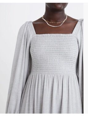 Madewell Gray Long Sleeve Bishop Sundress